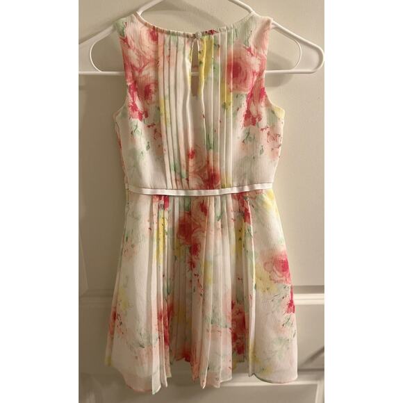 Janie And Jack Girls Pink And White Floral Sleeveless Sunday Dress Size 6 - Picture 7 of 14